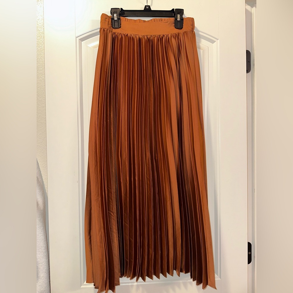 Copper colored maxi skirt